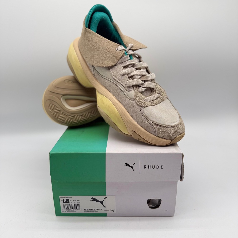 Puma x Rhude Alteration Sneakers Mens 8.5 Womens10 ChinchillaWhisperWhite W/Box